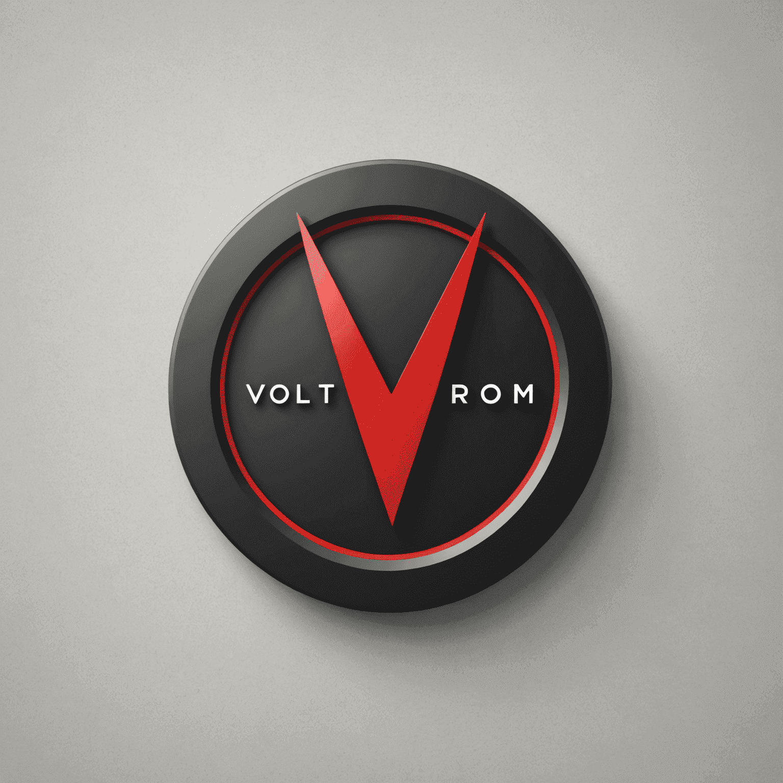 VoltDrom logo - een modern, strak ontwerp met rode accenten