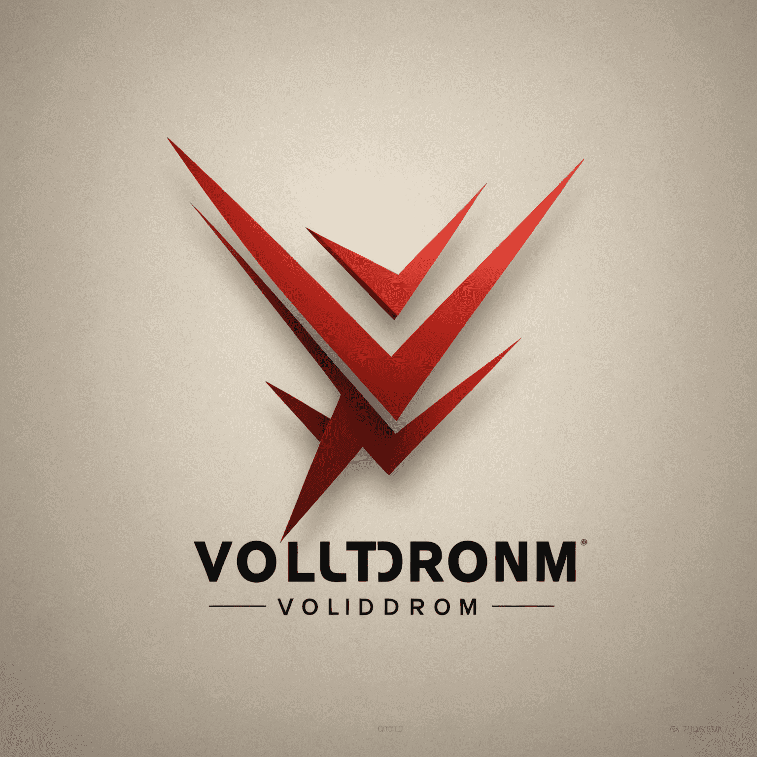 VoltDrom logo - een modern, strak ontwerp met rode accenten