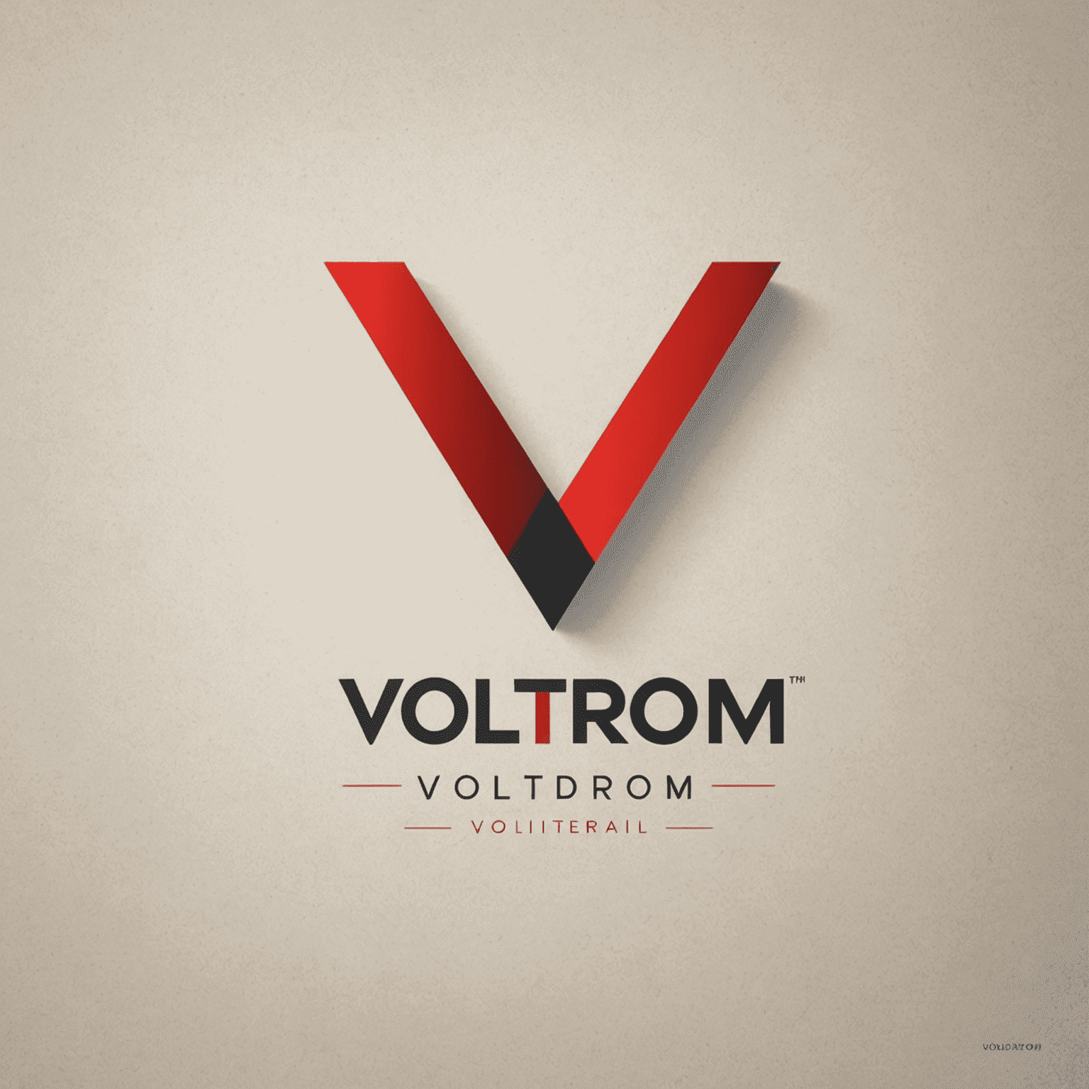 VoltDrom logo - een modern, strak ontwerp met rode accenten