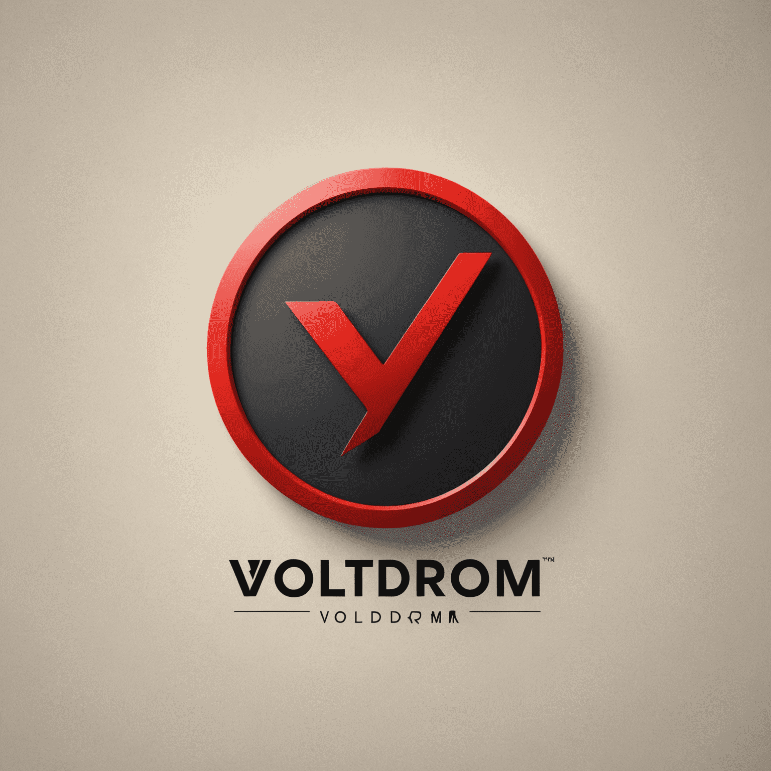 VoltDrom logo - een modern, strak ontwerp met rode accenten